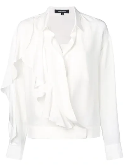 Barbara Bui Ruffle Long-sleeve Blouse In White