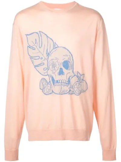 Alchemist Paradise Skull Intarsia Jumper In Pink