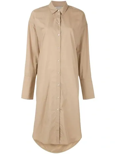 Lee Mathews Carter Shirt Dress In Brown