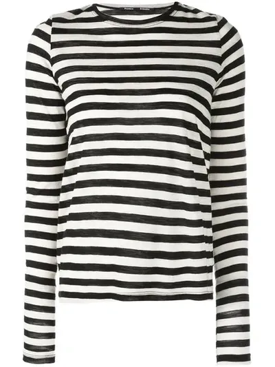 Proenza Schouler Striped Long-sleeved T-shirt In White