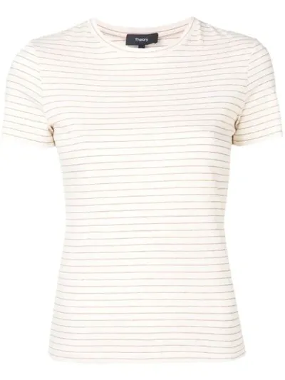 Theory Shima Striped T-shirt In Neutrals