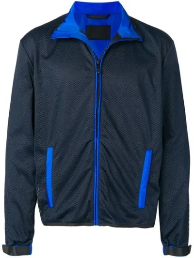 Prada Mesh Lightweight Jacket In Blue