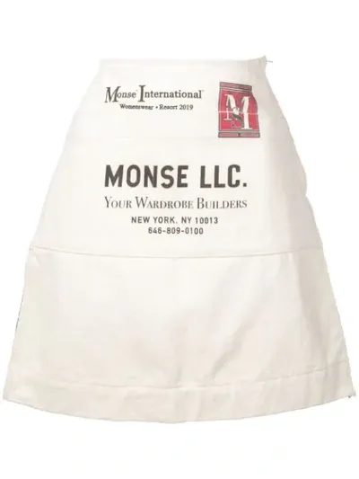 Monse Half Half Apron Denim Skirt In Neutrals