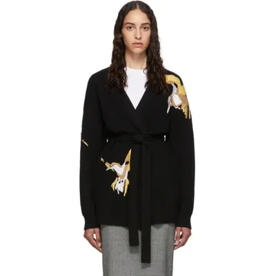 Altuzarra Jareth Wool-cashmere Bird-embroidered Cardigan In Black