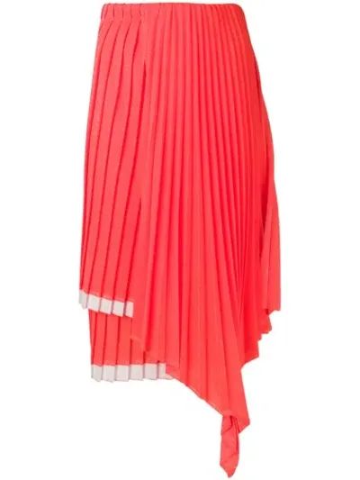 Circus Hotel Layered Pleated Skirt In Orange