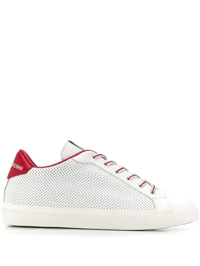 Leather Crown Iconic Low-top Sneakers In White