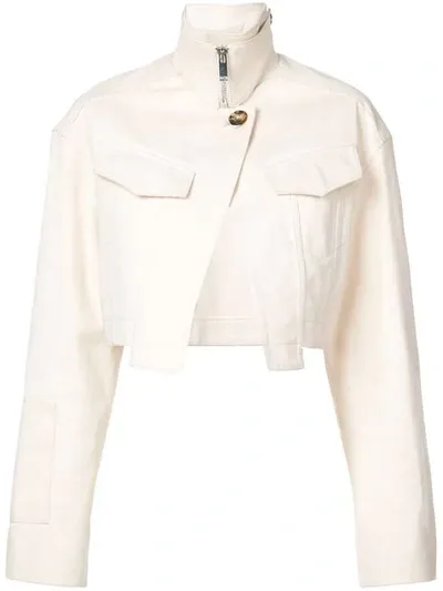 Proenza Schouler Canvas Denim Cropped Jacket In White