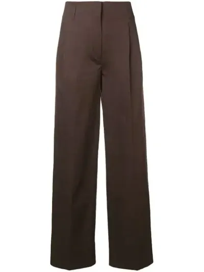 Alberto Biani Wide-leg Trousers In Brown