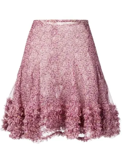 Stella Mccartney Sandra Silk Crinkle Skirt In Multicolor Violet