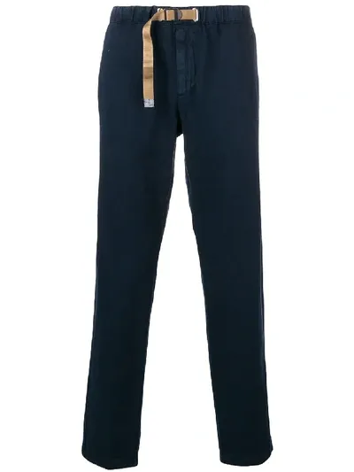 White Sand Regular Loose Fit Trousers In Blue