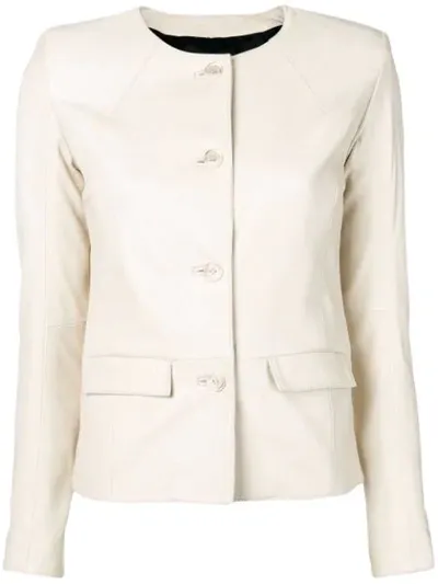 Sword 6.6.44 Fitted Button Up Jacket In Neutrals