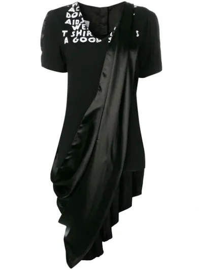 Mm6 Maison Margiela Drape Dress T-shirt In Black