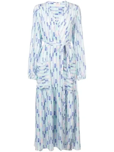 Lemlem Gigi Robe Wrap Dress In Blue