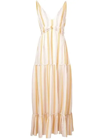 Lemlem Zeritu Tiered Maxi Dress In Yellow