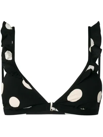 Love Stories Polka Dot Bikini Top In Black