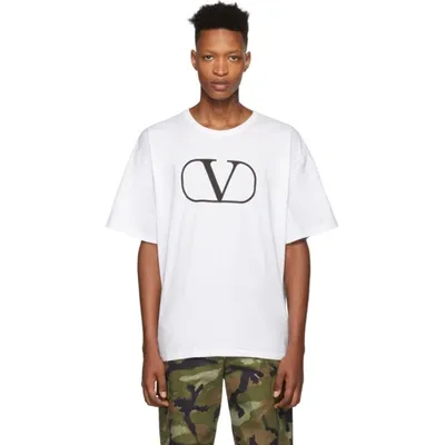 Valentino Logo-print Cotton T-shirt In White