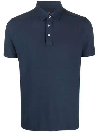 Altea Shortsleeved Buttoned Polo Shirt In Blue