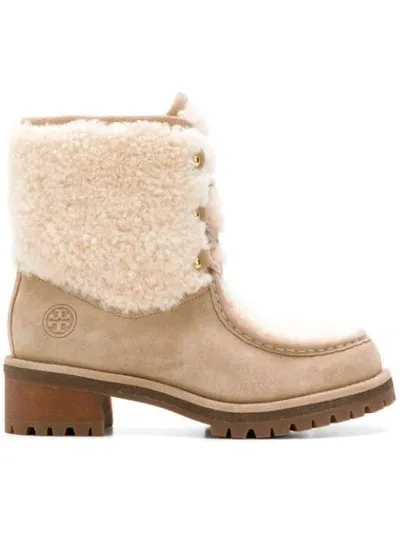 Tory Burch Meadow Boots In Beige