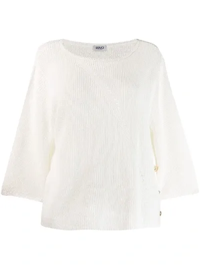 Liu •jo Ribbed Knit Jumper In White