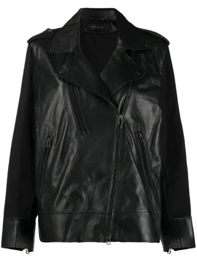 Federica Tosi Loose-fit Biker Jacket In Black