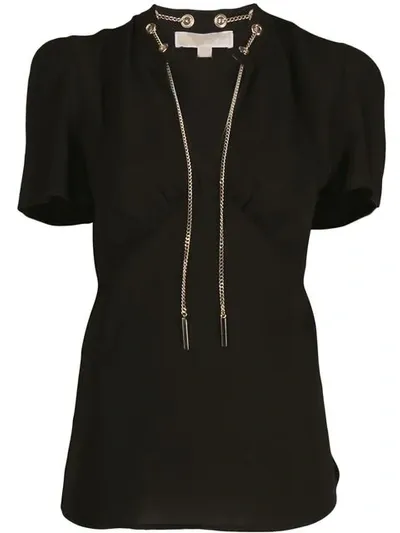 Michael Michael Kors Chain Fastening T-shirt In Black