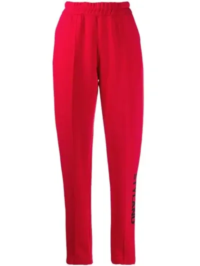 Styland Logo Print Track Pants In Red