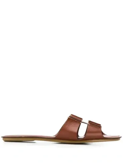 Rodo Flat Slides In Brown