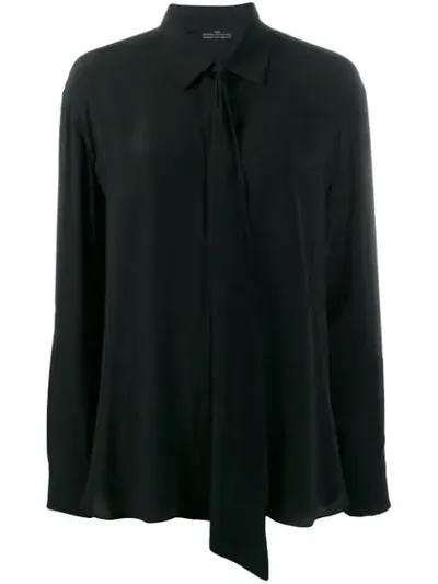 Rokh Tie Neck Shirt In Black