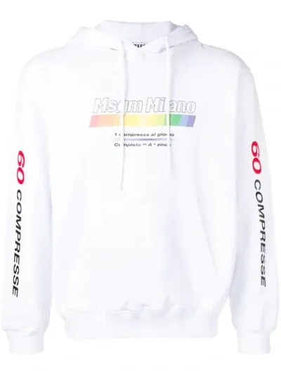 Msgm Multivitamin Effect Hoodie In White