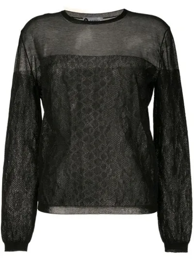 Lanvin Snake-intarsia Jumper In Black