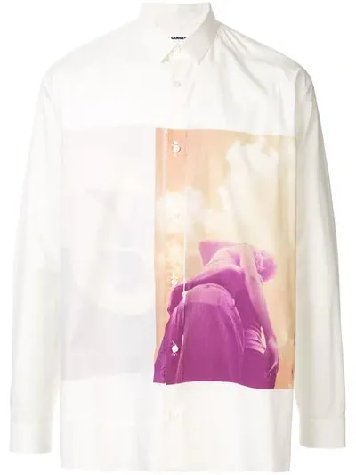 Jil Sander Graphic Print Shirt In White