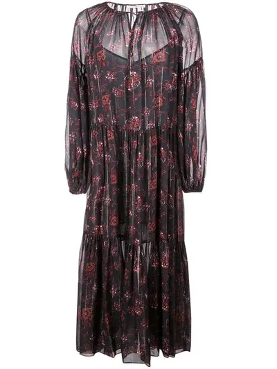 Ulla Johnson Floral Print Dress In Black