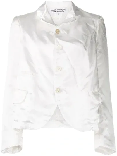 Comme Des Garçons Comme Des Garçons Crinkle Effect Blazer In White