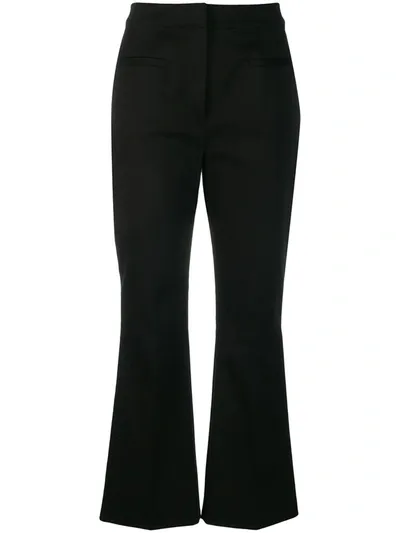 Alberta Ferretti Velvet Flared-leg Trousers In Black