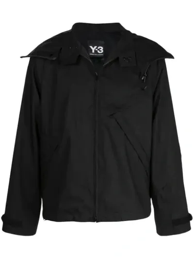 Y-3 Zipped Hooded Jacket In Black