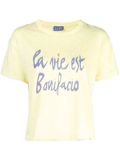 Lhd La Vie Est Bonifacio T-shirt Yellow In Neutrals