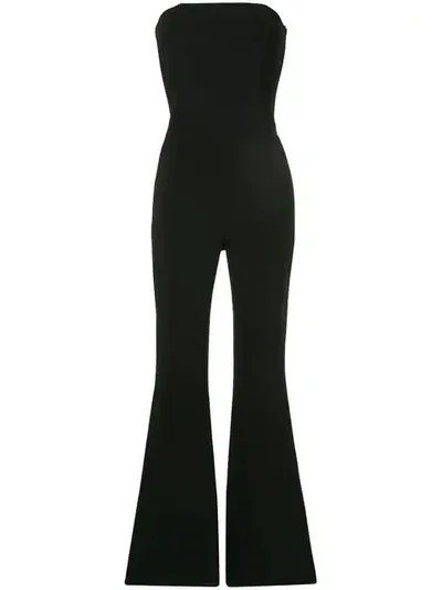 Isabel Sanchis Stretch Skinny Flare Jumpsuit In Black