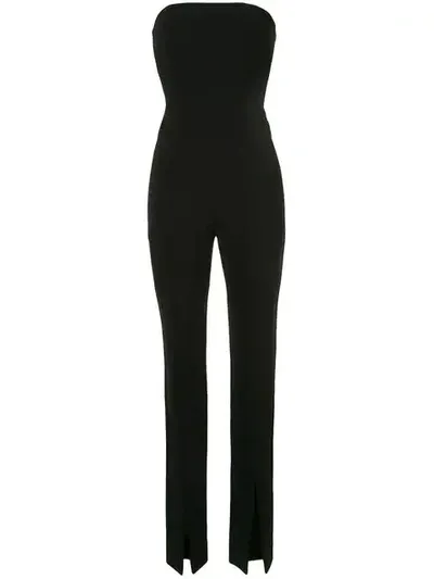 Isabel Sanchis Stretch Slim Strapless Jumpsuit In Black