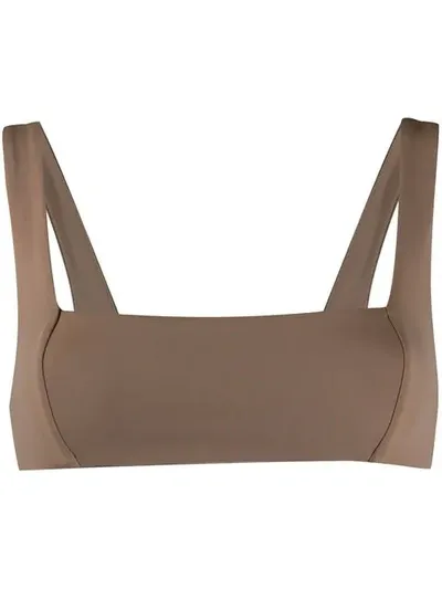 Mara Hoffman Square Neck Bikini Top In Brown