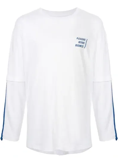 Off Duty Layered Long-sleeved T-shirt In White