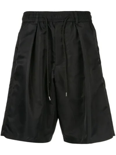 Lownn Drawstring Waist Track Shorts In Black