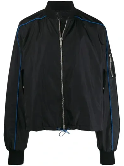 Ben Taverniti Unravel Project Drawstring Bomber Jacket In Black