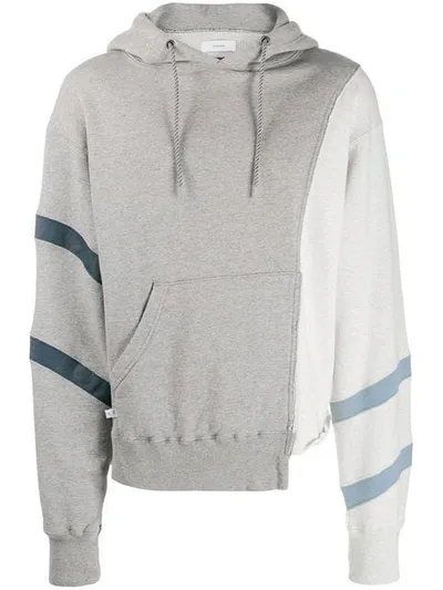 Facetasm Panelled Hoodie In Grey