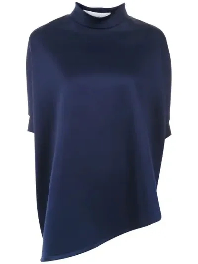 Gloria Coelho Asymmetric Blouse In Blue