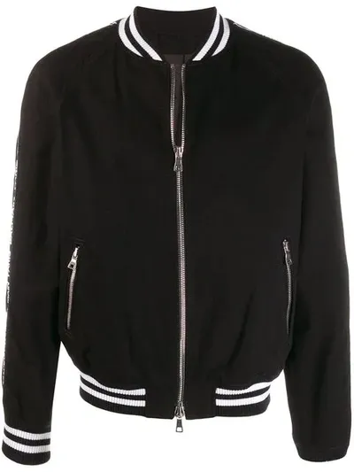 Balmain Zipped Bomber Jacket In Black