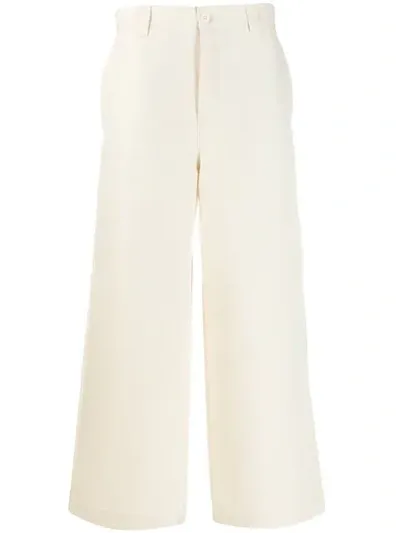 Sunnei Wide Leg Trousers In Neutrals