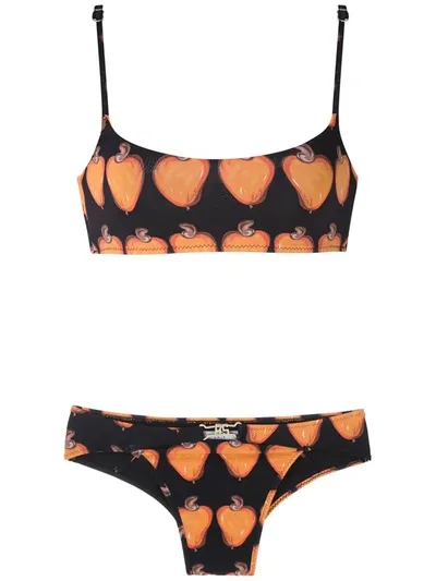 Amir Slama Printed Bikini Set In Black