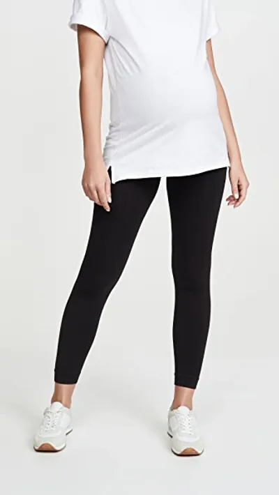 Ingrid & Isabel Cropped Seamless Maternity Leggings In Black