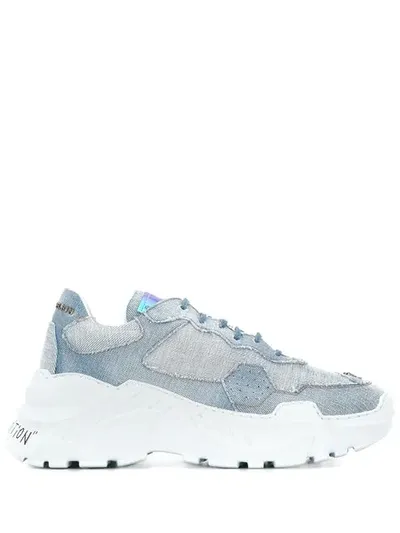 Philipp Plein Runner Statement Denim Sneakers In Blue