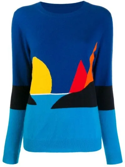 Chinti & Parker Sea Print Sweater In Blue